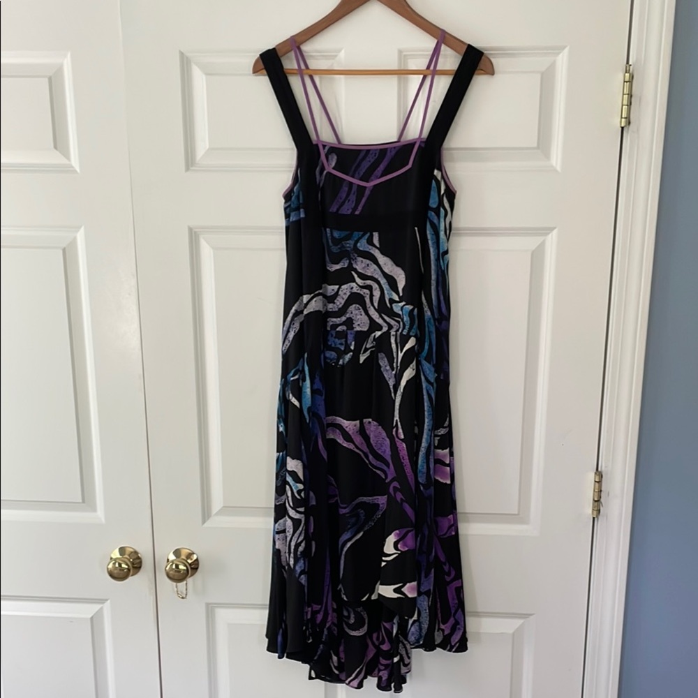 Proenza Schouler Black and Blue Midi Dress